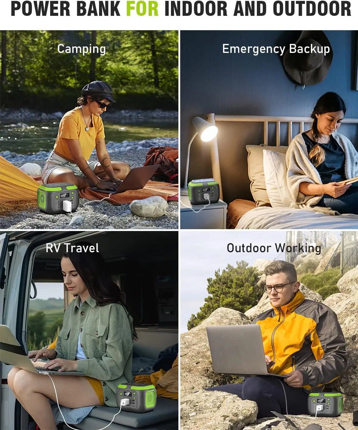 AC Outlets Solar Generator Storage Energy Power Bank