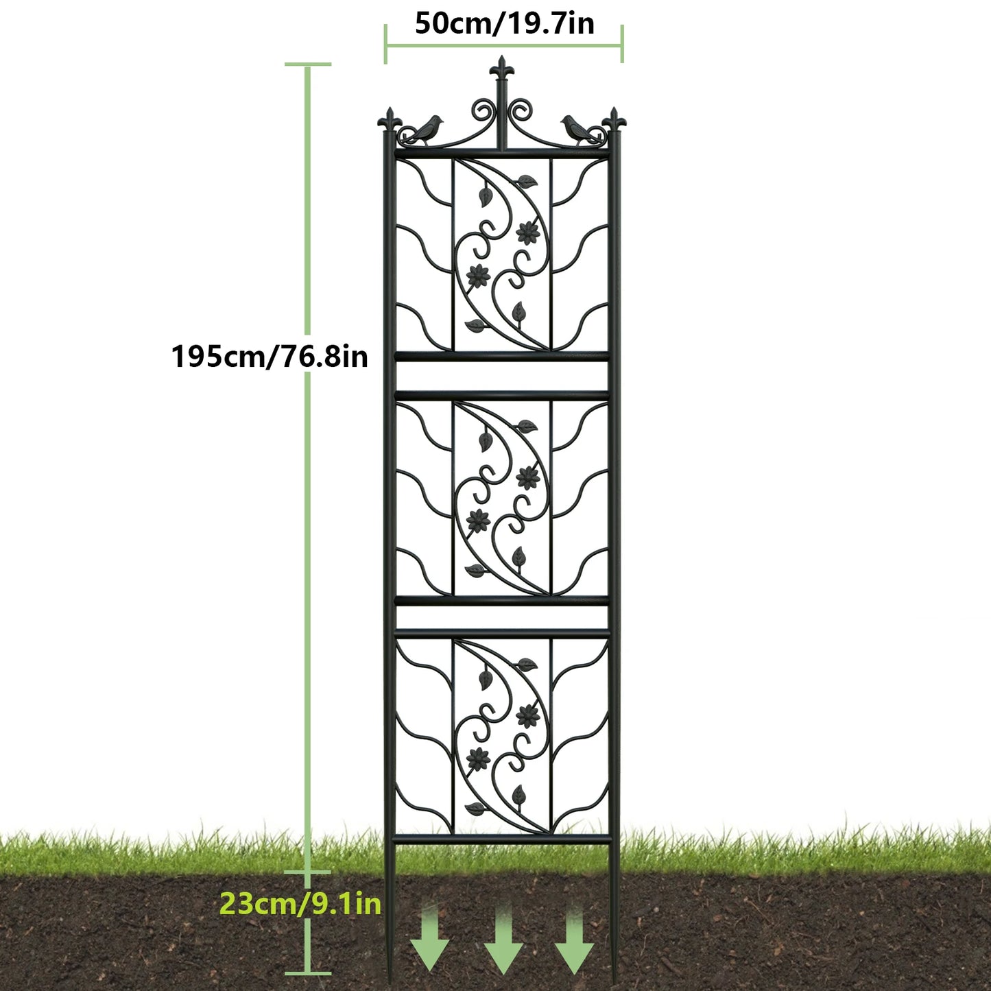 71 inch Tall Garden Trellis Black Lattice Panel
