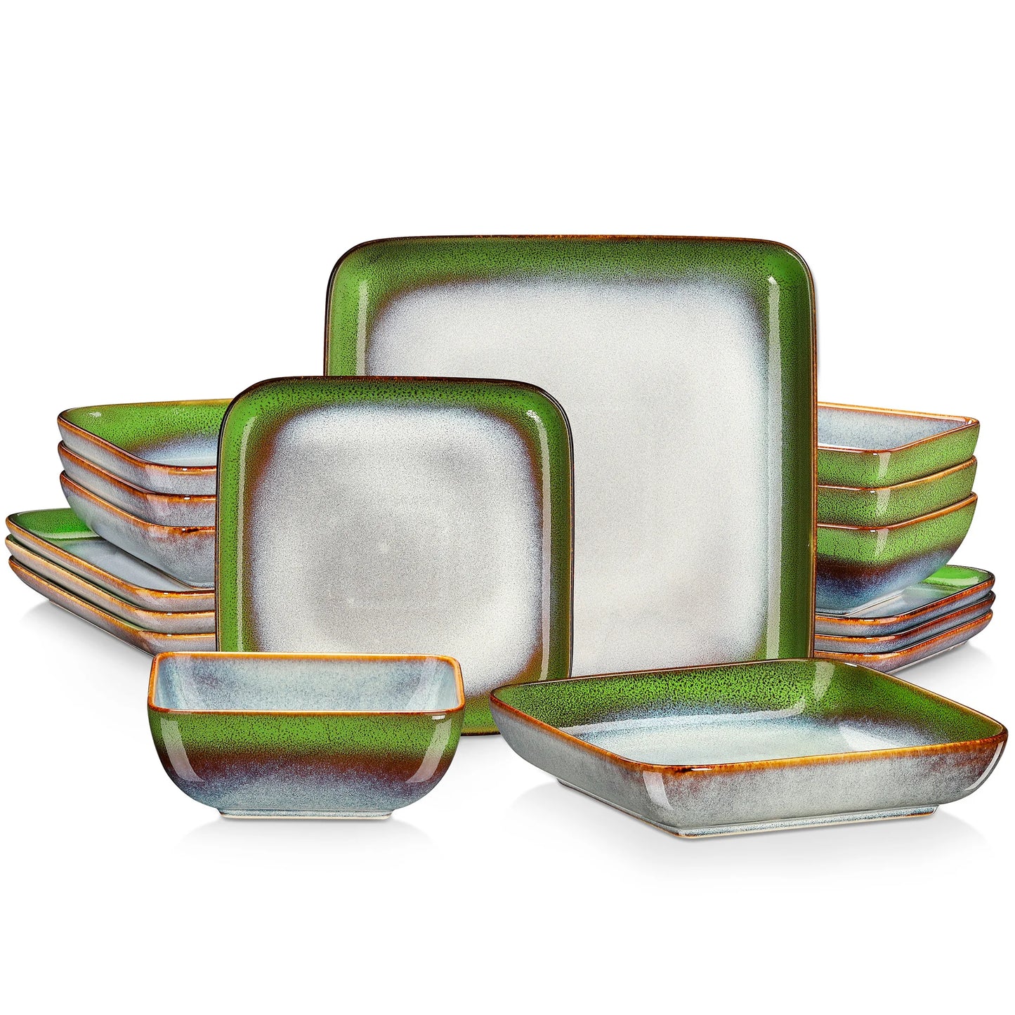 16Pc Square Dinner Ware Set