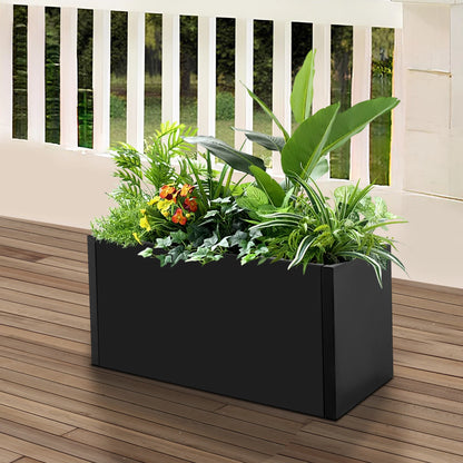 , Rectangular Steel Garden Planter 25x12x12 Inch Rustproof