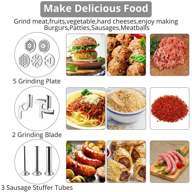 Stainless Steel  Meat Grinder  With Attachments