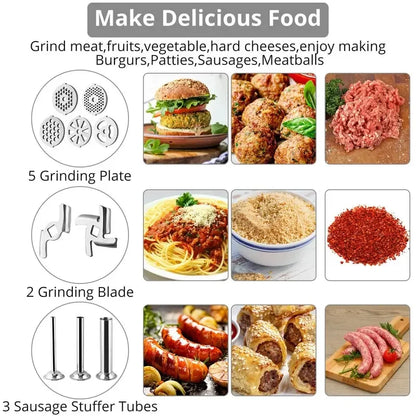 Stainless Steel  Meat Grinder  With Attachments