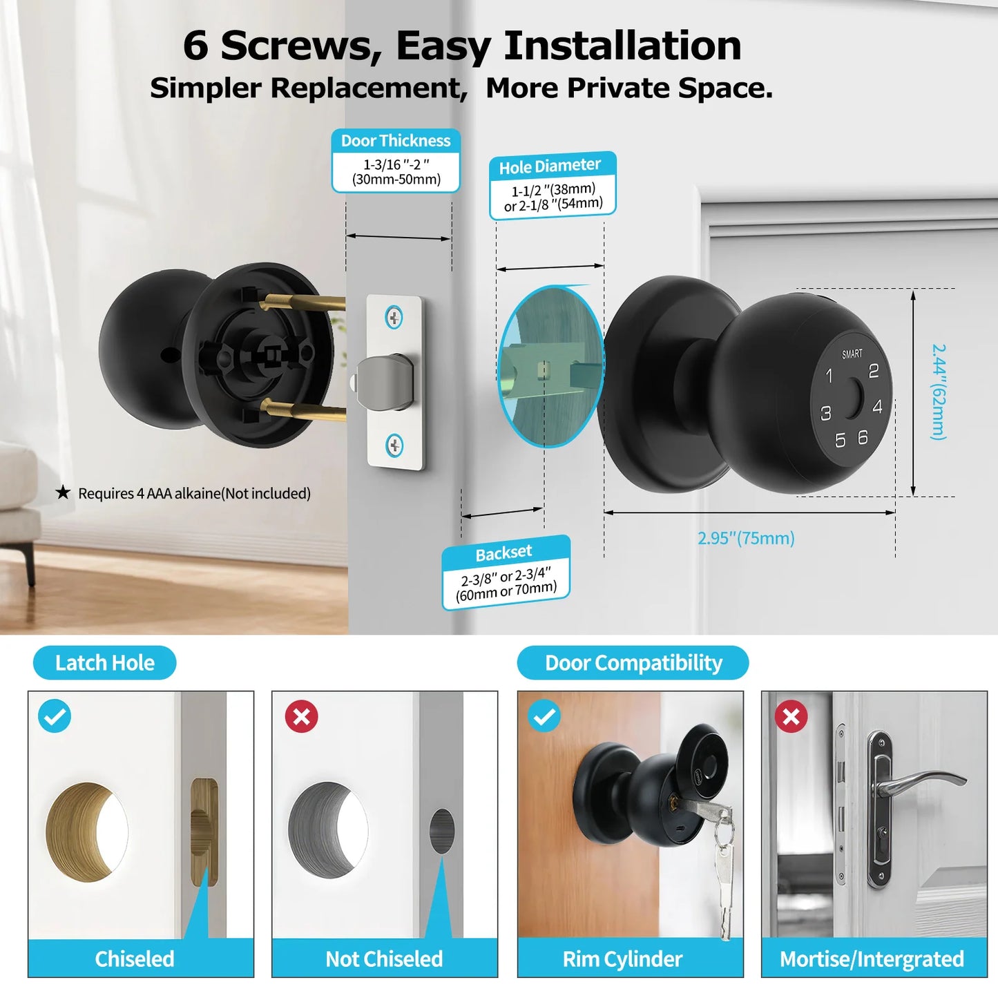 Smart Lock  Fingerprint   Lock App Passcode Unlock Electronic