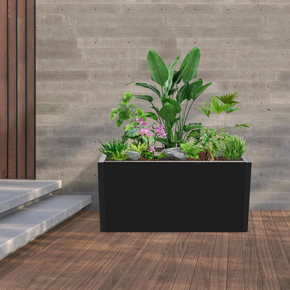 , Rectangular Steel Garden Planter 25x12x12 Inch Rustproof