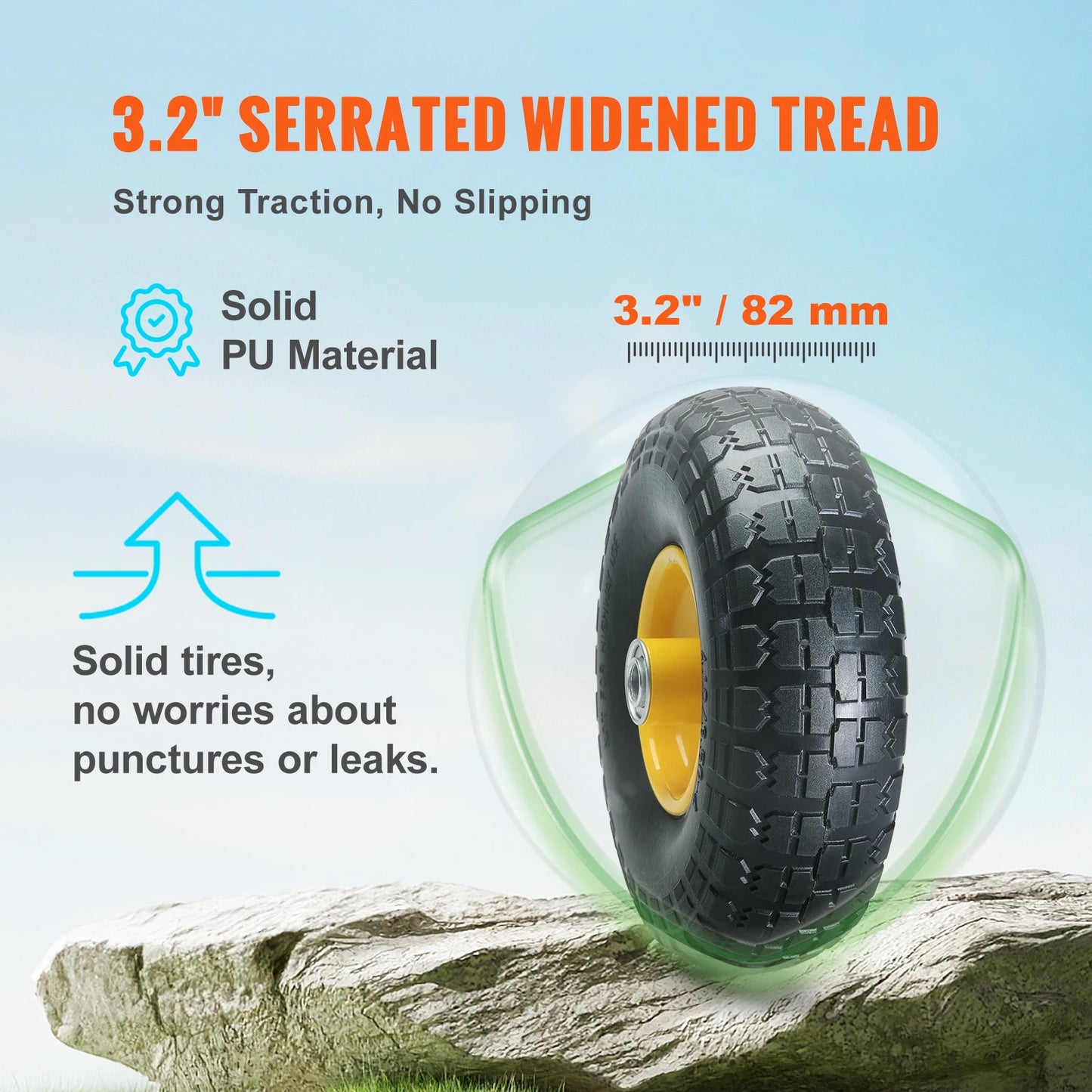10"   Flat Free Tubeless Tires  & Wheels