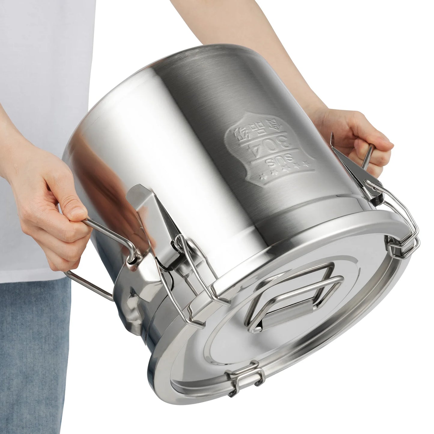 Stainless Steel Storage Bucket Airtight  Corrosion Resistant