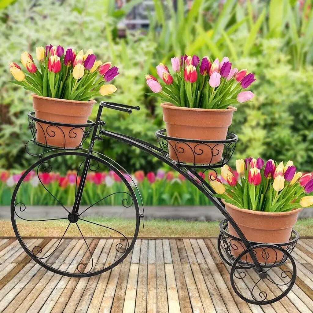 3 Tier Metal Bicycle Plant Stand