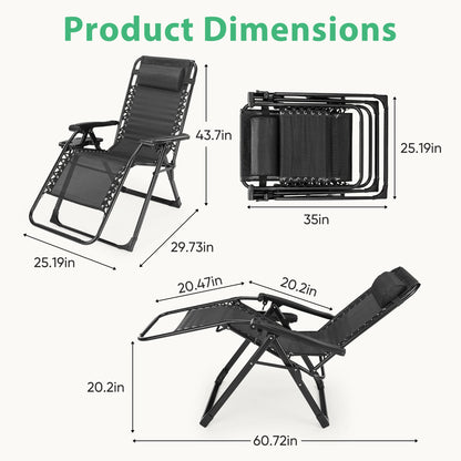 Portable Folding Lounge  Chair with Cup Holder