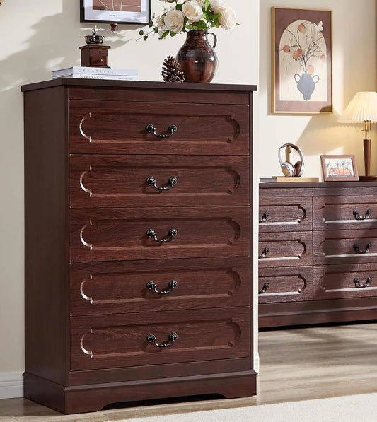Cherry Wood Chest  with  6 wide drawers