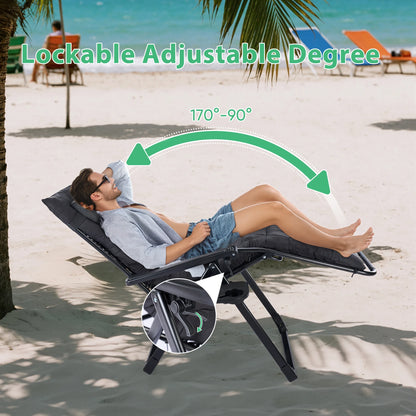 Portable Folding Lounge  Chair with Cup Holder