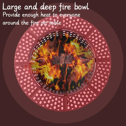 36 Inch Fire Round Fire Pit With 2-Grills,Lid & Poker