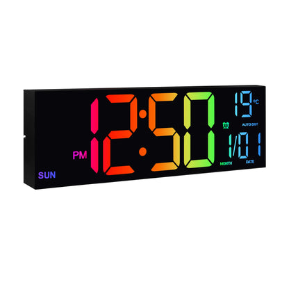 16" Digital Wall Clock, Big LED Display with Remote,