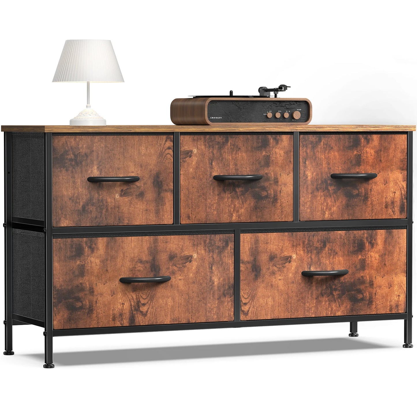 Storage Dresser With 5 Fabric Drawers