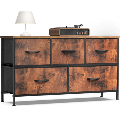 Storage Dresser With 5 Fabric Drawers