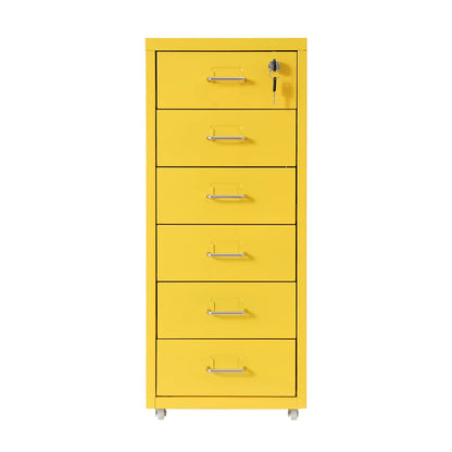 6-Drawer Rolling Lockable Metal File Cabinet