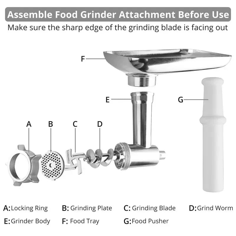 Stainless Steel  Meat Grinder  With Attachments
