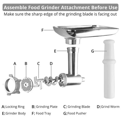 Stainless Steel  Meat Grinder  With Attachments
