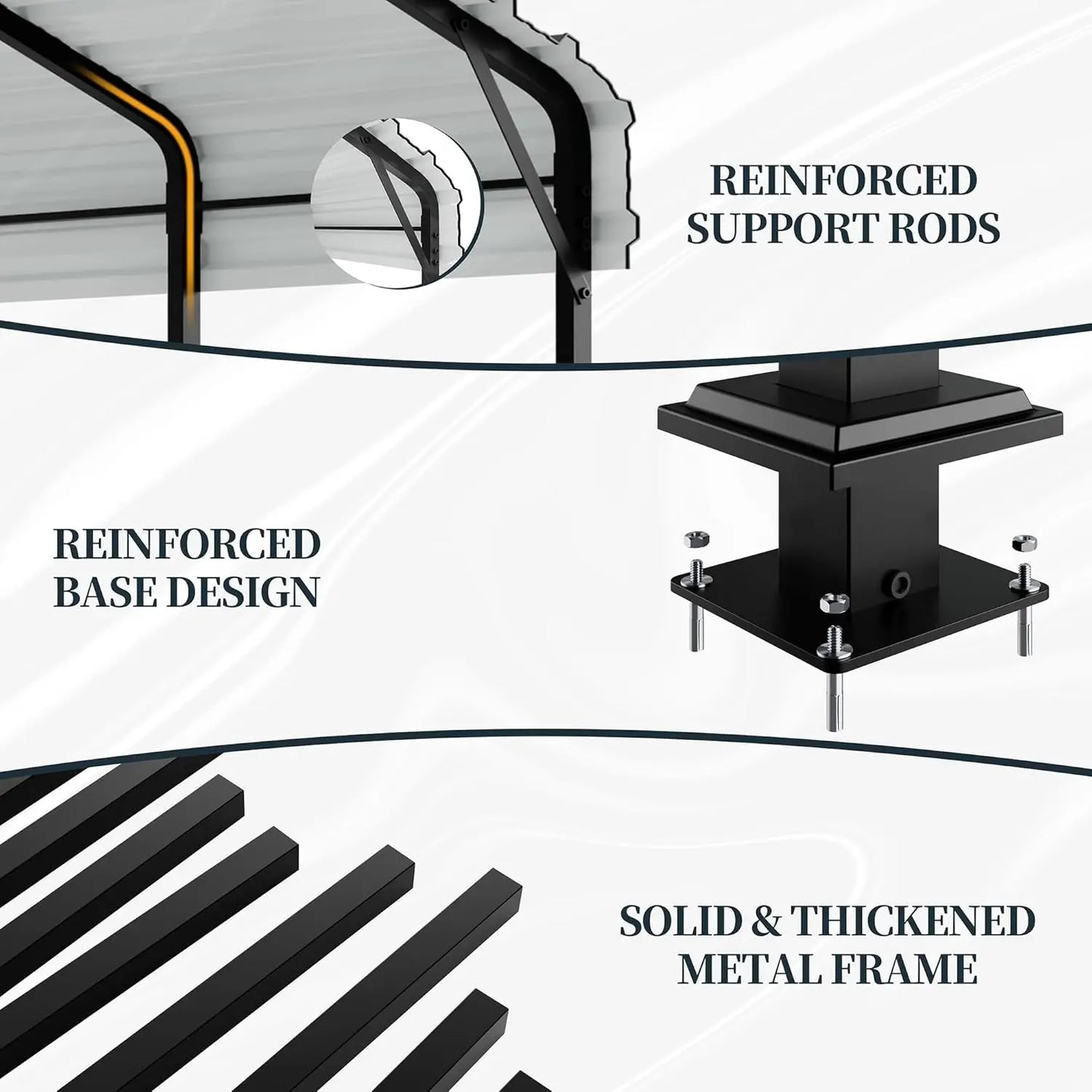 Heavy Duty Metal Carport  with Galvanized Steel Roof