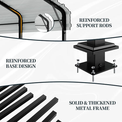 Heavy Duty Metal Carport  with Galvanized Steel Roof