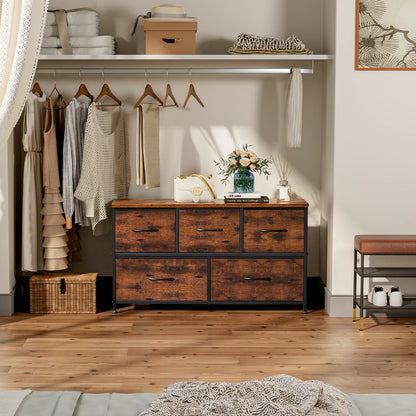 Storage Dresser With 5 Fabric Drawers