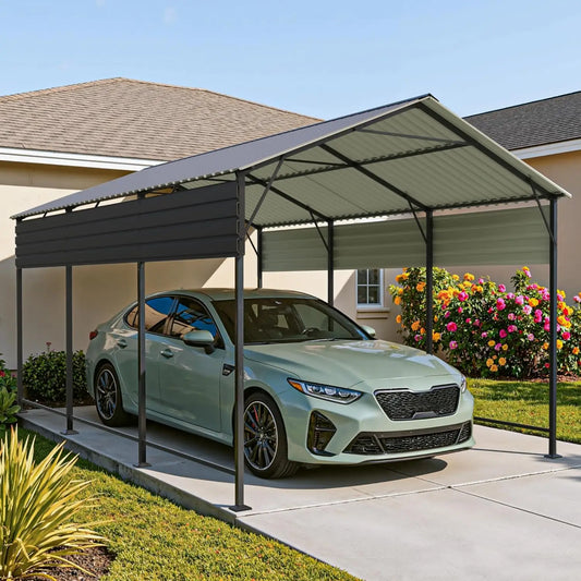 Metal Carport With Galvanized Roof& Heavy Duty Frame