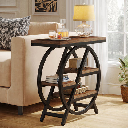 , 3-Tier Narrow Side Table with Storage,