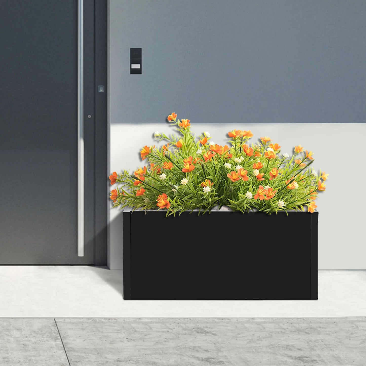 , Rectangular Steel Garden Planter 25x12x12 Inch Rustproof