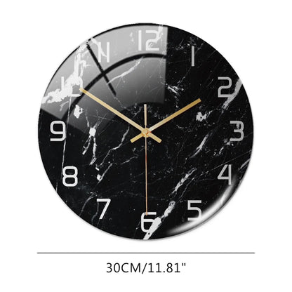 3D Acrylic Black & Gold Marble  Wall  Clock
