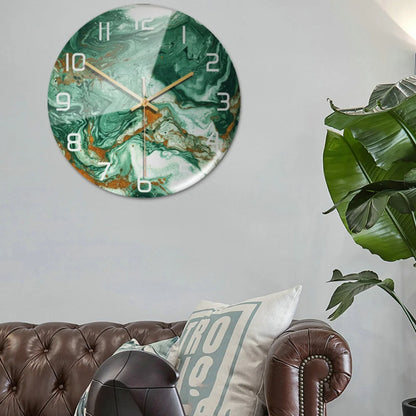 3D Acrylic Black & Gold Marble  Wall  Clock