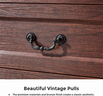 Cherry Wood Chest  with  6 wide drawers