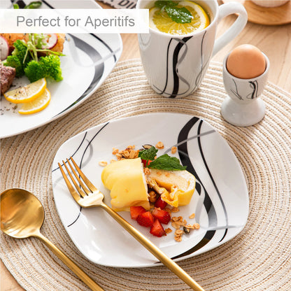 20/40 Piece Black Stripe Porcelain Dinner Combi-Set