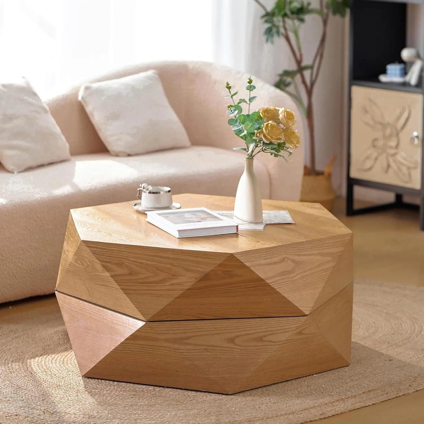 38 inch Drum Coffee Table for Office, or Livingroom Room