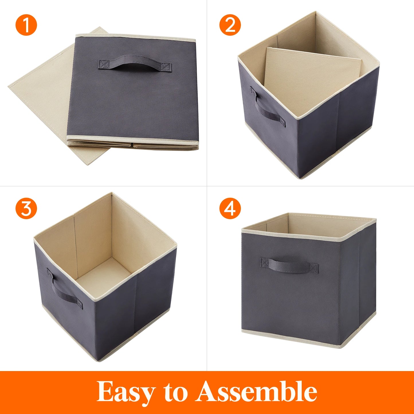 8-Pack 11/13 Inch Cube Storage Bins, With Handles