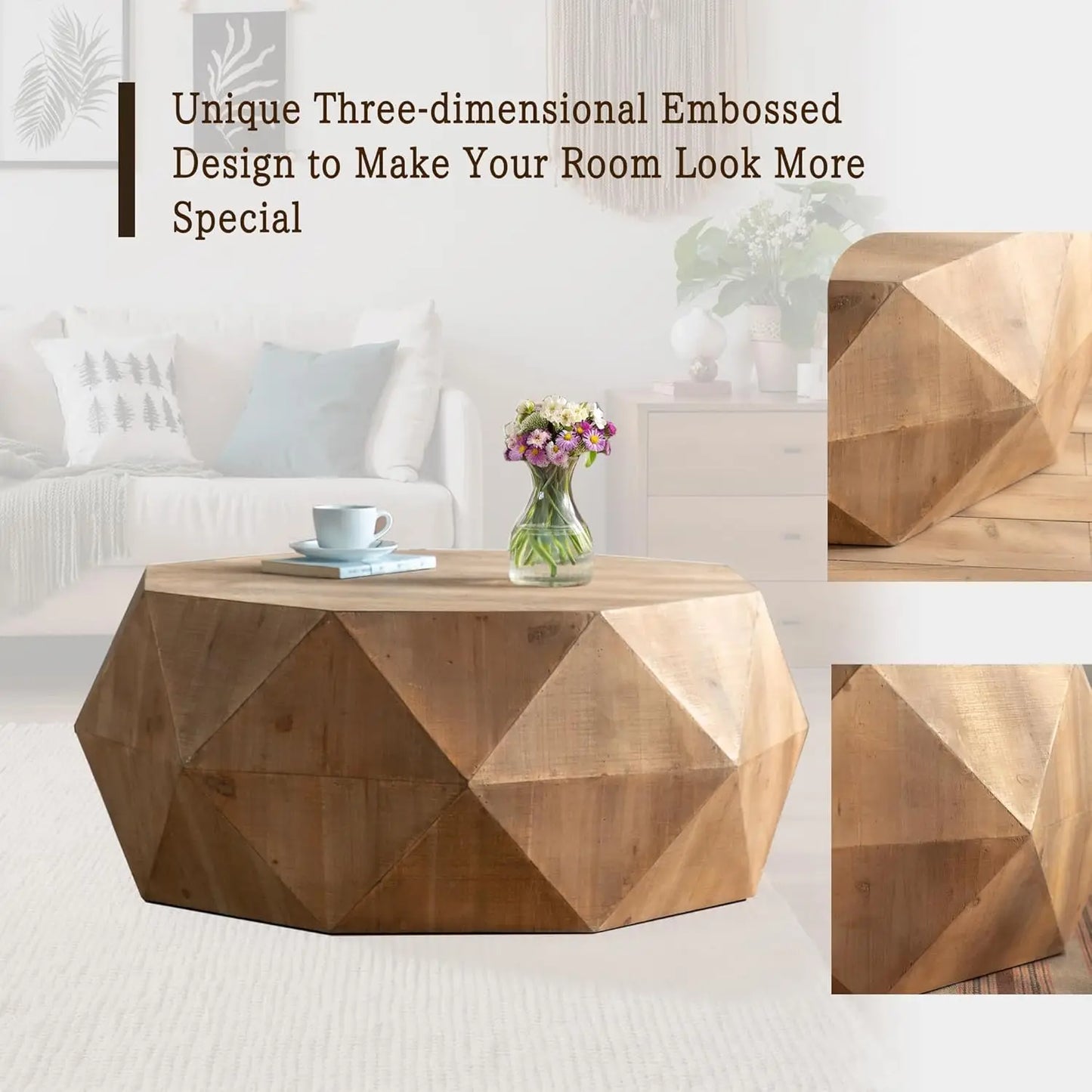 38 inch Drum Coffee Table for Office, or Livingroom Room
