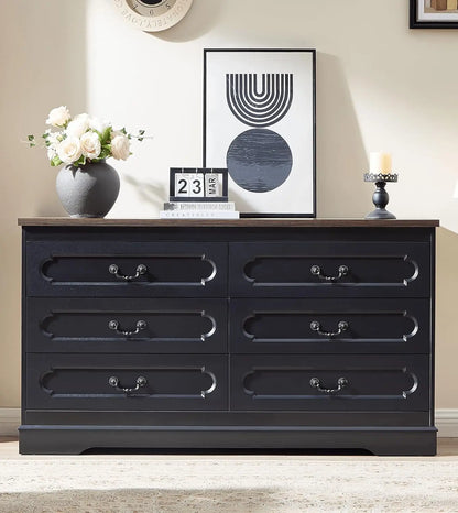 Cherry Wood Chest  with  6 wide drawers