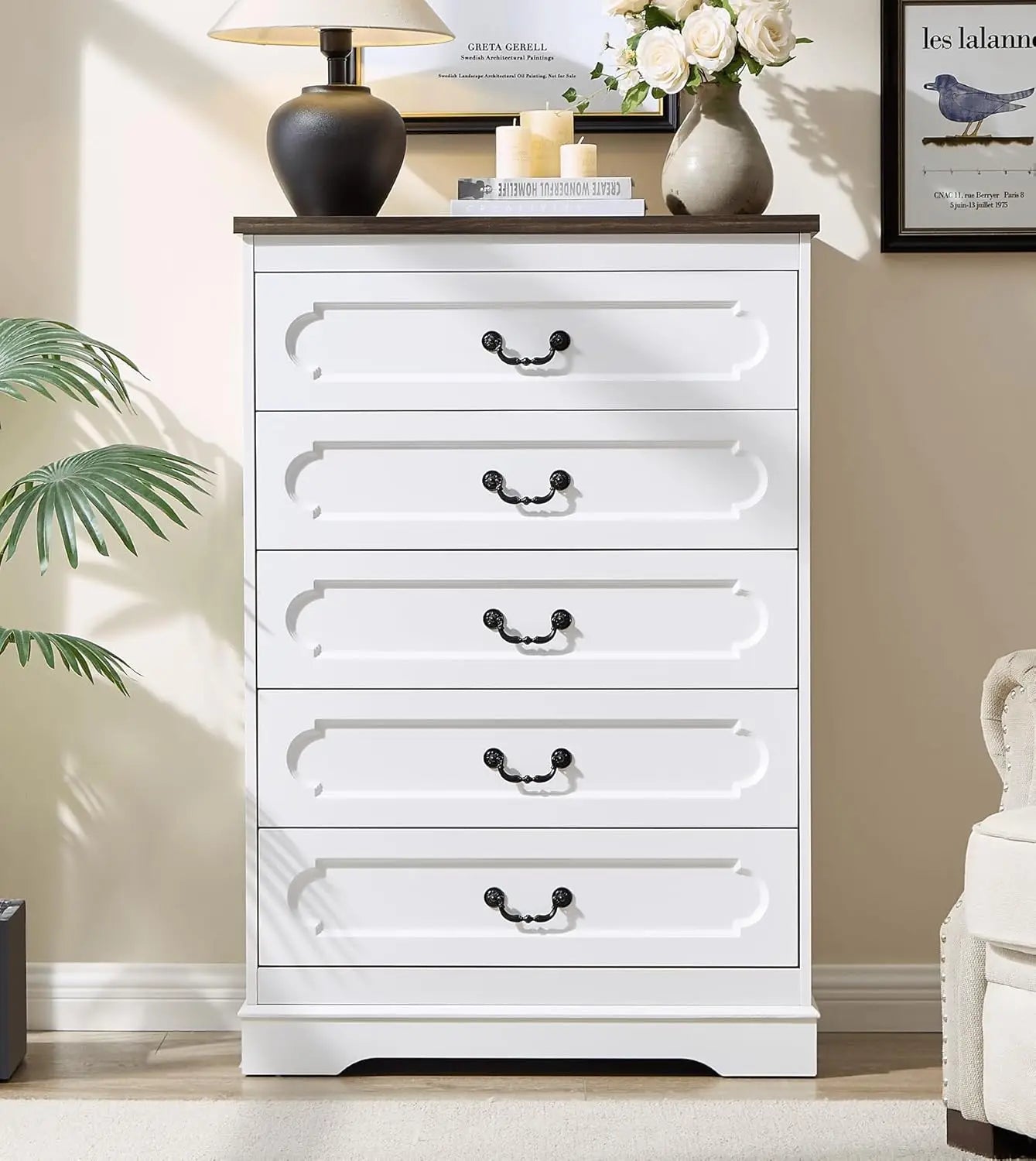 Cherry Wood Chest  with  6 wide drawers