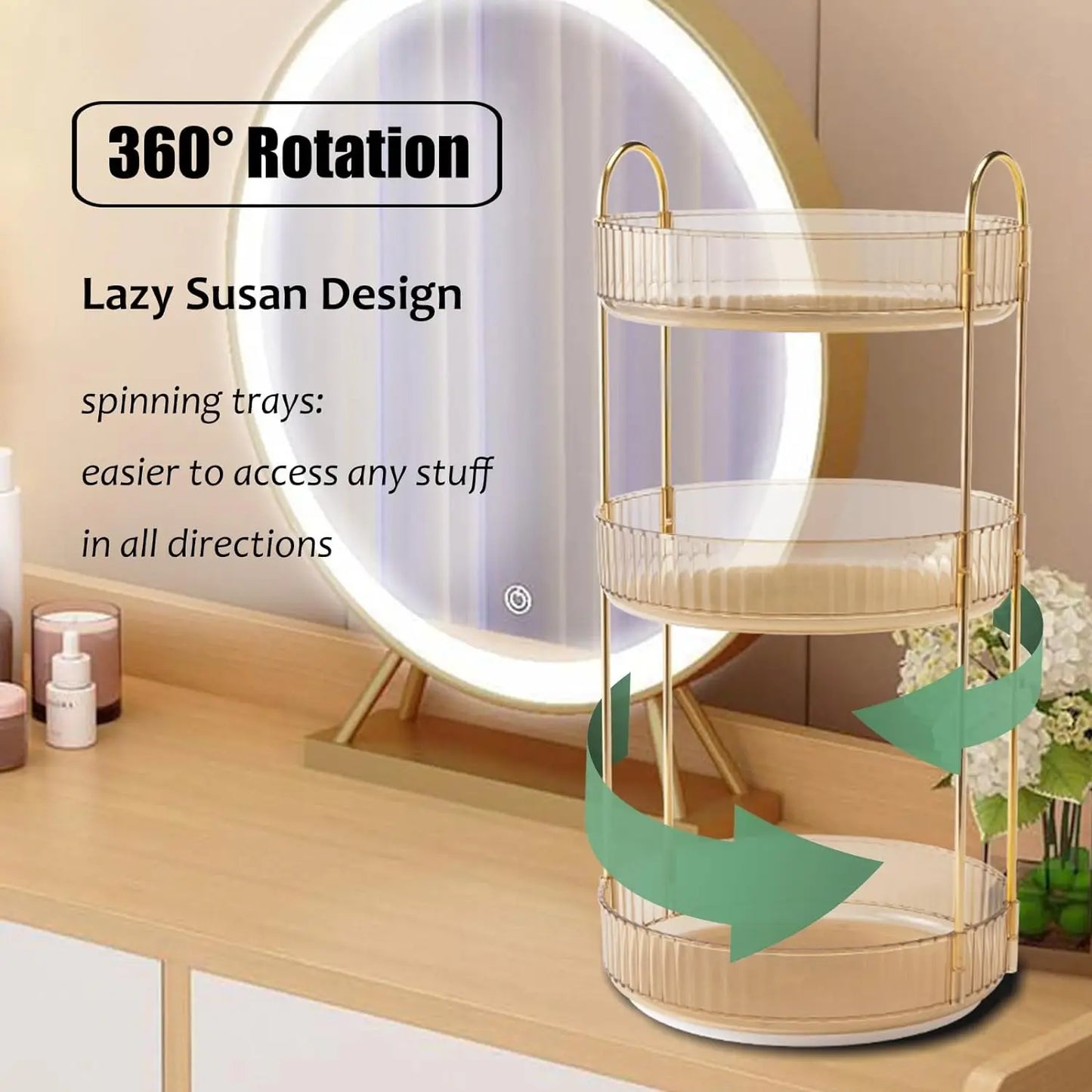 3Tier Rotating Makeup Organizer