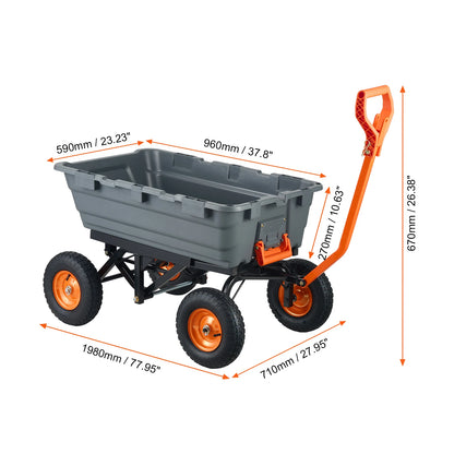 Durable Poly Dump Cart   With  Steel Structure