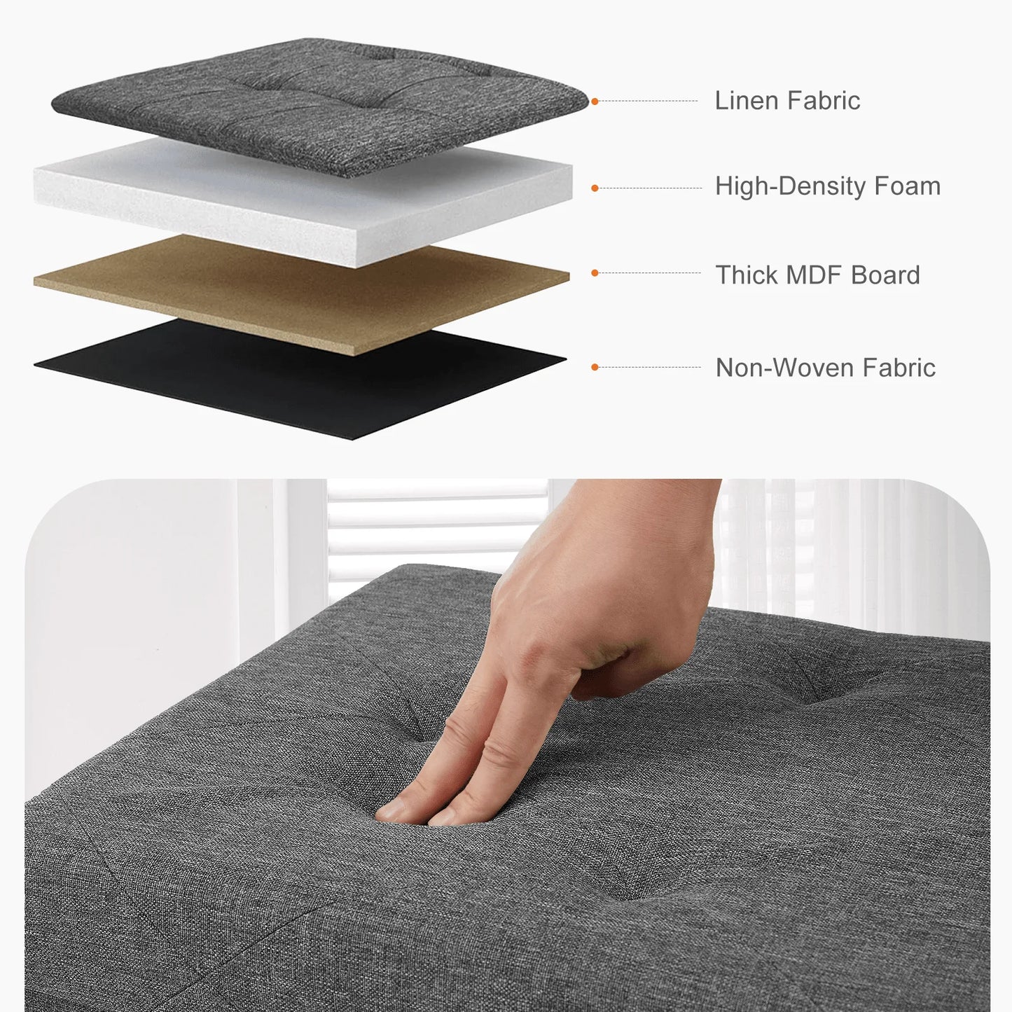 Foldable Ottoman Bench  Storage Chest