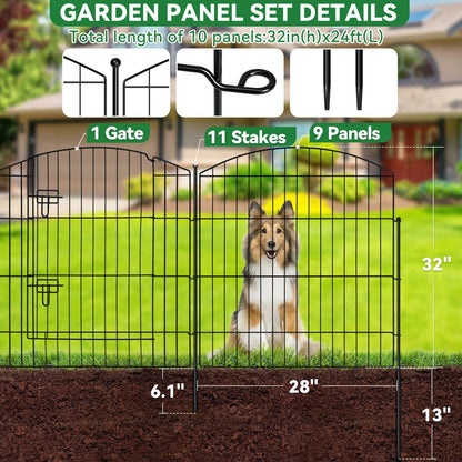 Decorative Garden Fence With 32Hx24Wgate