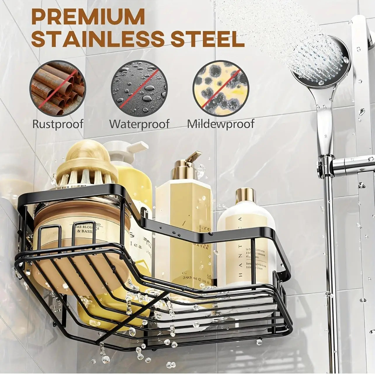 3/5 Pack Shower  Caddy  Rustproof Stainless Steel