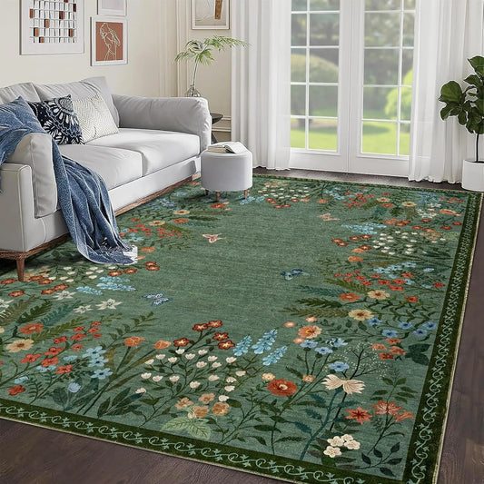 Floral Area Rug for Bedroom, Livingroom, Or Den