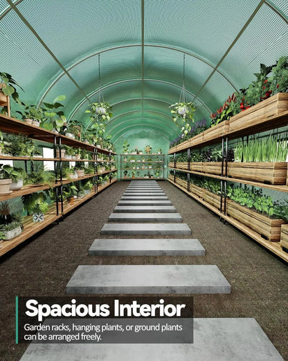 Reinforced Steel Frame 27x10x7 ft Greenhouse