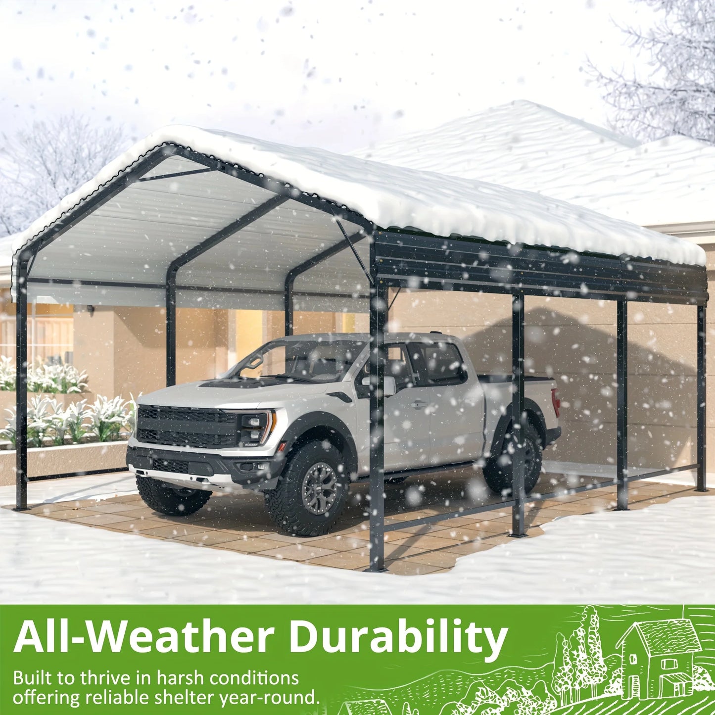 10 'x15' Heavy Duty Metal Carport