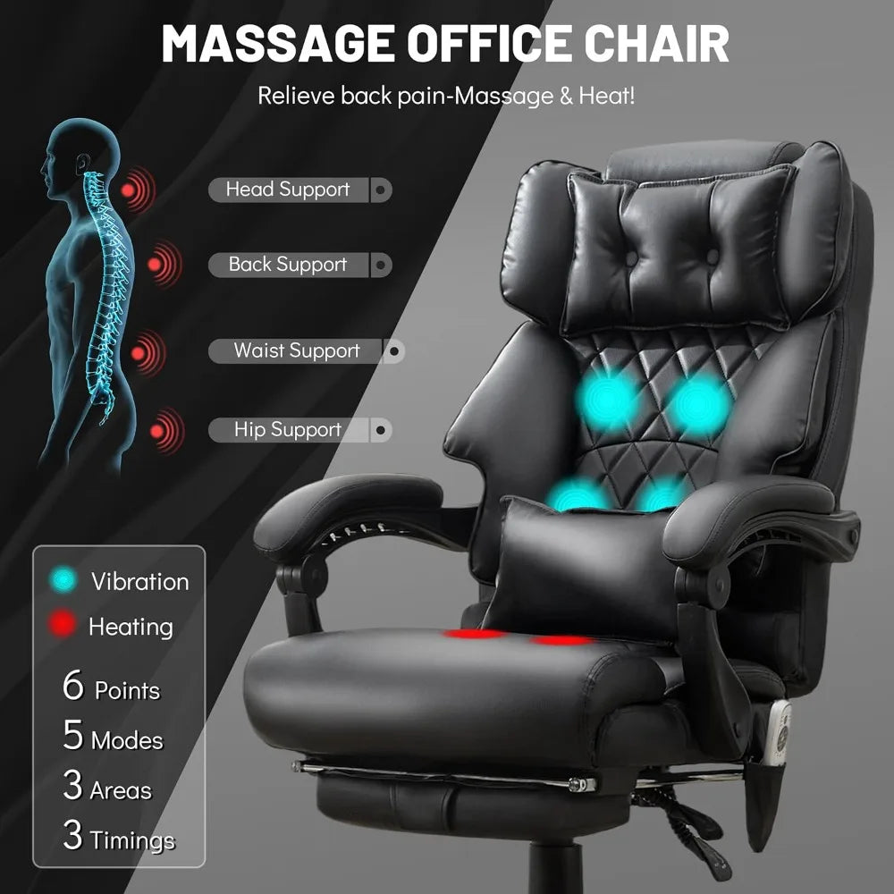 Massage  Chair with Foot Rest,  Vibration & Heat Therapy
