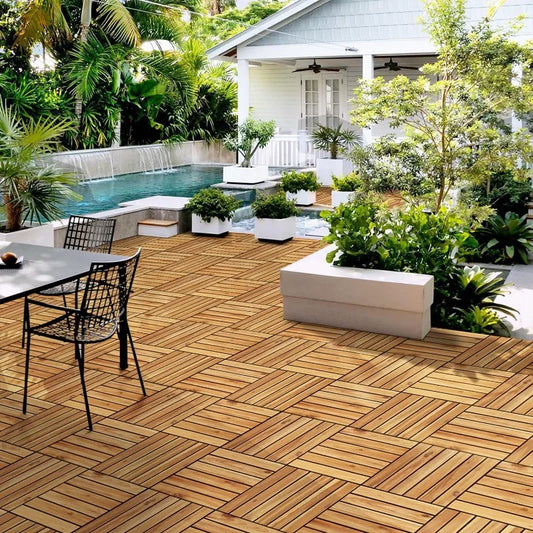 Acacia Wood Interlocking  Waterproof Flooring Tiles