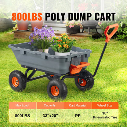 Durable Poly Dump Cart   With  Steel Structure