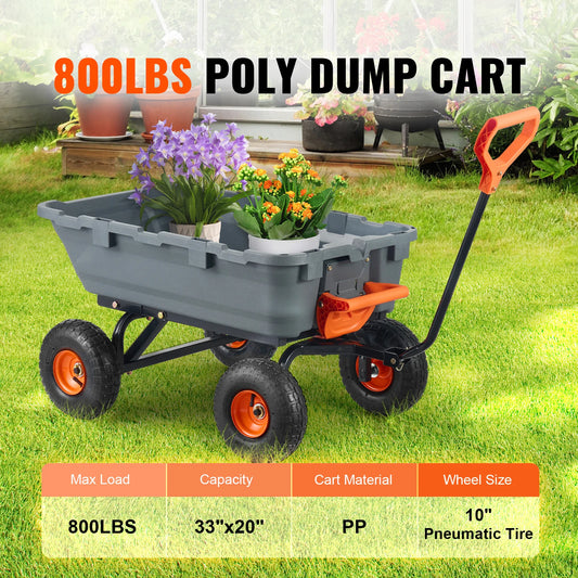 Durable Poly Dump Cart   With  Steel Structure