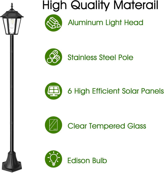 66" Solar Lamp Post Light Waterproof