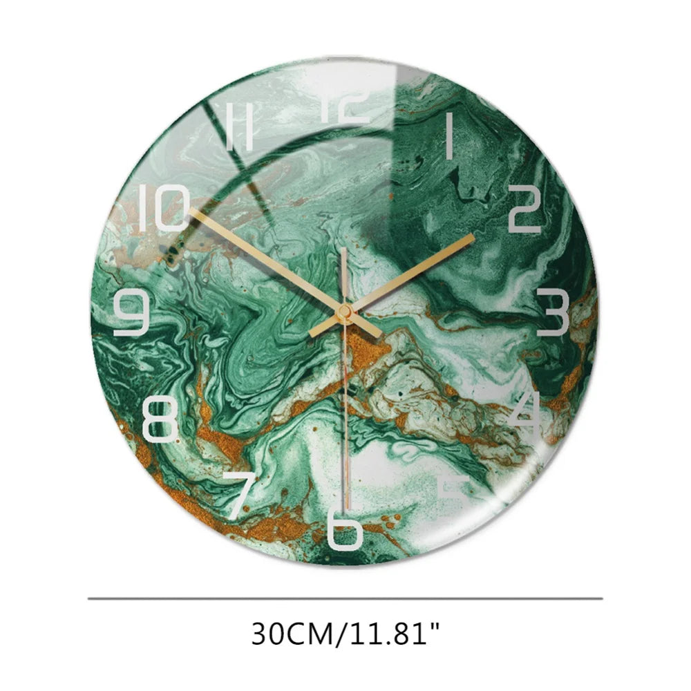 3D Acrylic Black & Gold Marble  Wall  Clock